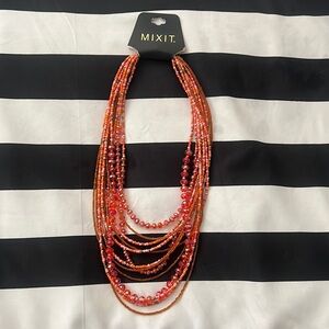 🆕 NWT MIX IT JC Penney Orange Beaded Necklace